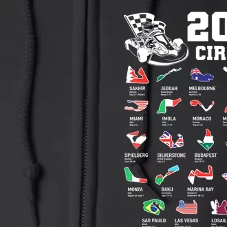 Formula One 2024 Calendar For Race Car Fan Circuits Race Full Zip Hoodie