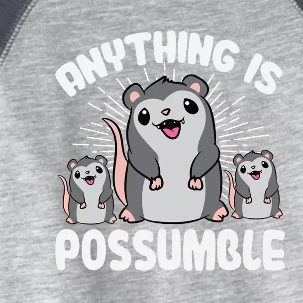 Funny Opossum Anything Is Possumble Cute Possum Family Cool Gift Toddler Fine Jersey T-Shirt