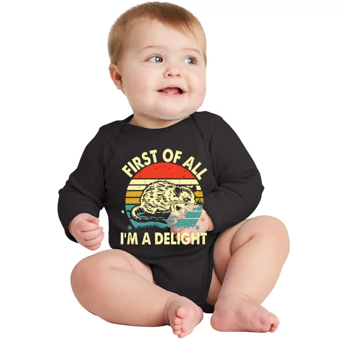 First Of All IM A Delight Baby Long Sleeve Bodysuit