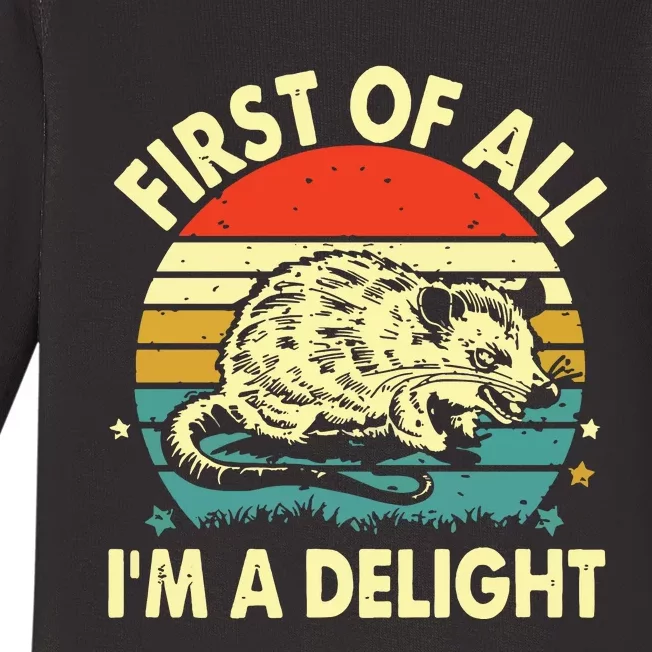 First Of All IM A Delight Baby Long Sleeve Bodysuit