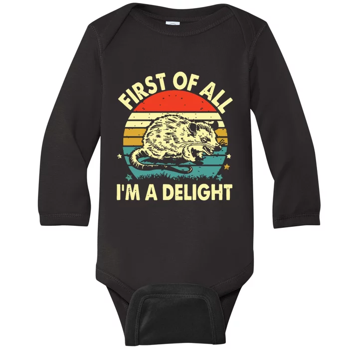 First Of All IM A Delight Baby Long Sleeve Bodysuit