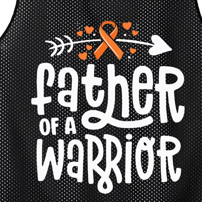 Father Of A Warrior Dad Family Leukemia Cancer Awareness Mesh Reversible Basketball Jersey Tank