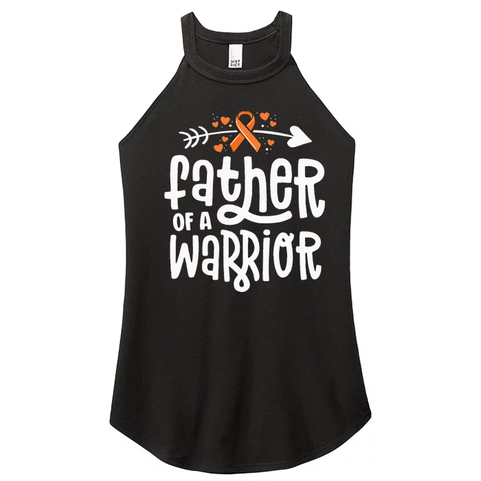 Father Of A Warrior Dad Family Leukemia Cancer Awareness Women’s Perfect Tri Rocker Tank