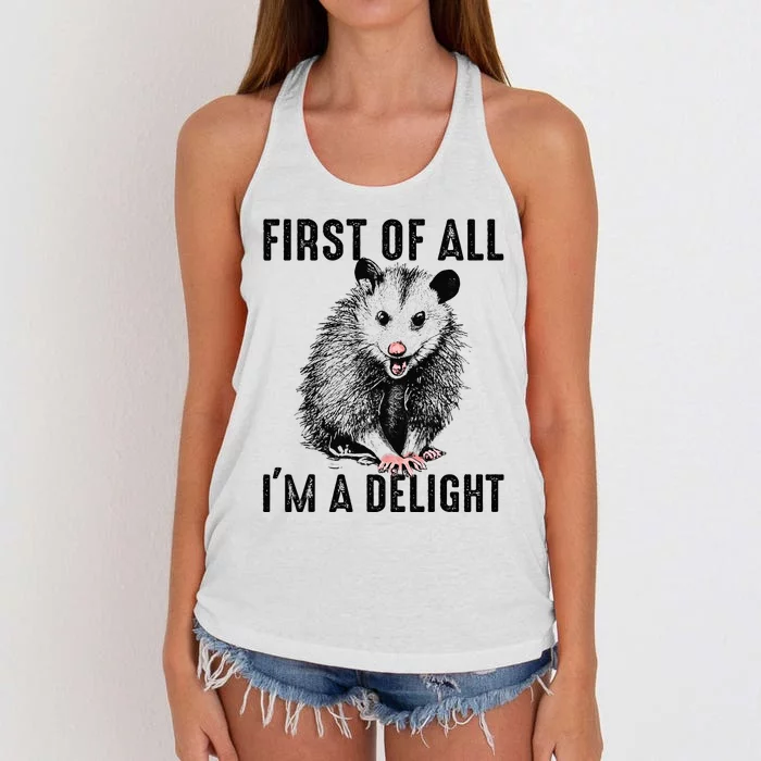 First Of All IM A Delight Opossum Lover Matching Women's Knotted Racerback Tank