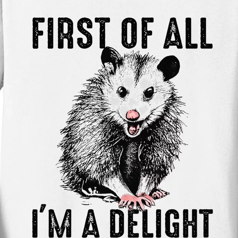 First Of All IM A Delight Opossum Lover Matching Kids Long Sleeve Shirt