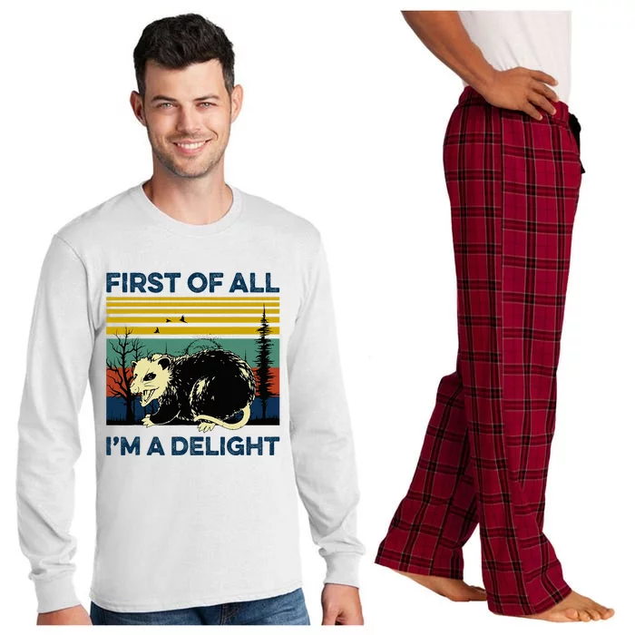 First Of All IM A Delight Possum Long Sleeve Pajama Set