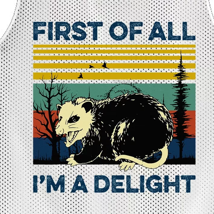 First Of All IM A Delight Possum Mesh Reversible Basketball Jersey Tank