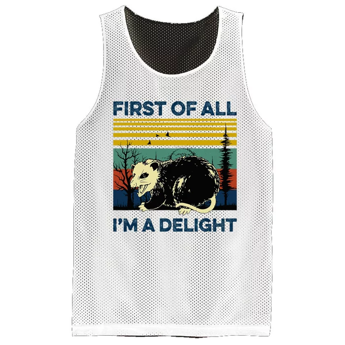 First Of All IM A Delight Possum Mesh Reversible Basketball Jersey Tank