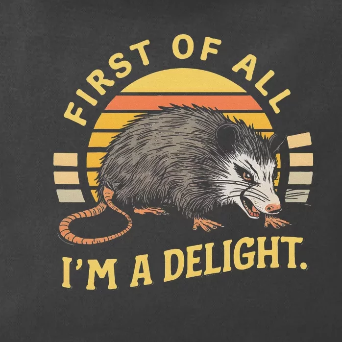 First Of All IM A Delight Sarcastic Angry Opossum Possum Zip Tote Bag