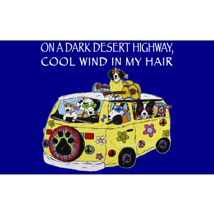 Funny On A Dark Desert Highway Dog Feel Cool Wind In My Hair Gift Bumper Sticker