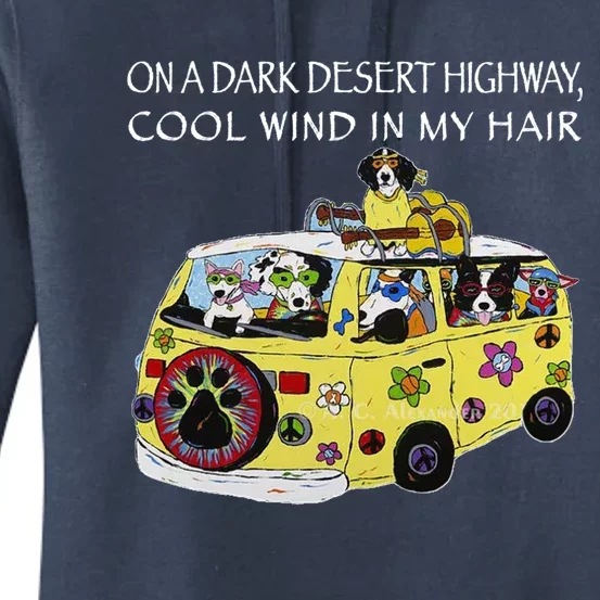 Funny On A Dark Desert Highway Dog Feel Cool Wind In My Hair Gift Women's Pullover Hoodie