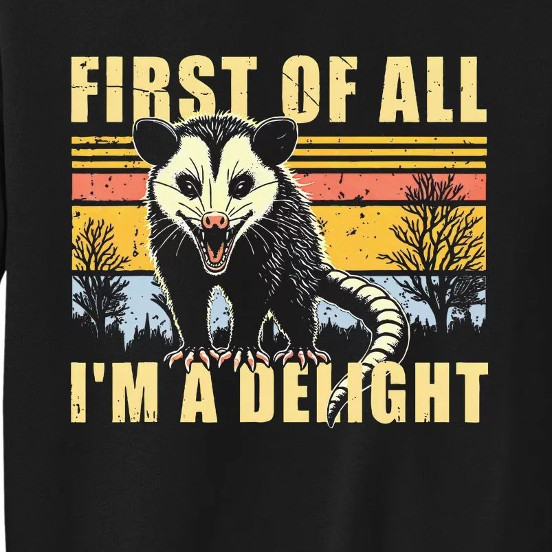 First Of All IM A Delight Opossum Possum Tall Sweatshirt