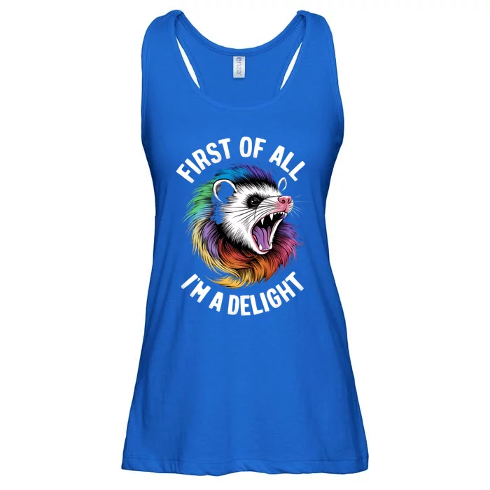 First Of All IM A Delight Sarcastic Angry Opossum Possum Gift Ladies Essential Flowy Tank