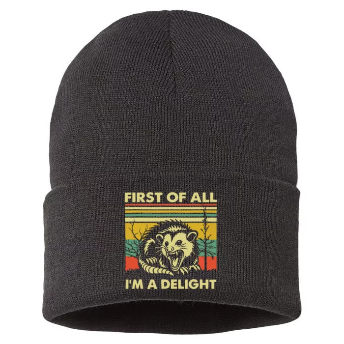 First Of All IM A Delight Vintage Sarcastic Self Love Sustainable Knit Beanie