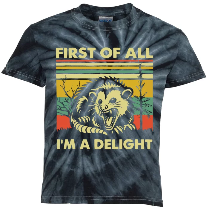 First Of All IM A Delight Vintage Sarcastic Self Love Kids Tie-Dye T-Shirt