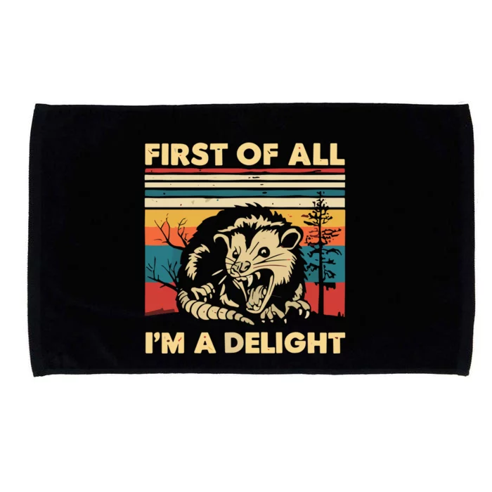 First Of All IM A Delight Sarcastic Angry Opossum Possum Microfiber Hand Towel