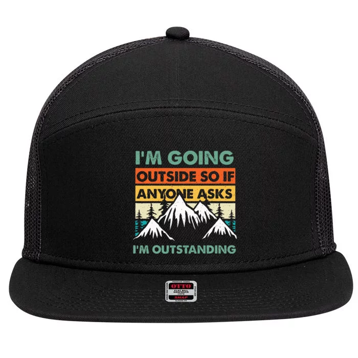 Funny Outdoor And Camping Quote 7 Panel Mesh Trucker Snapback Hat