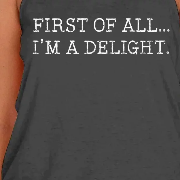 First Of All IM A Delight Women's Knotted Racerback Tank