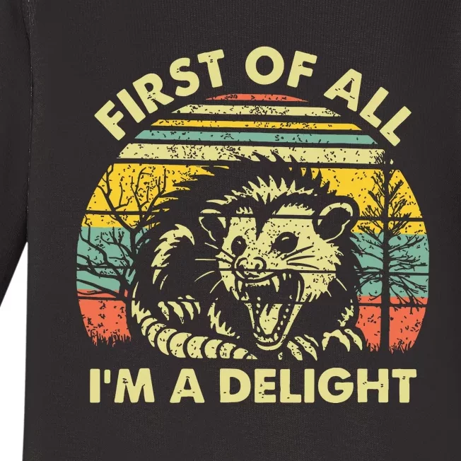 First Of All Im A Delight Baby Long Sleeve Bodysuit