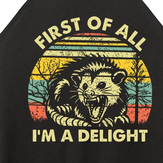 First Of All Im A Delight Women’s Perfect Tri Rocker Tank