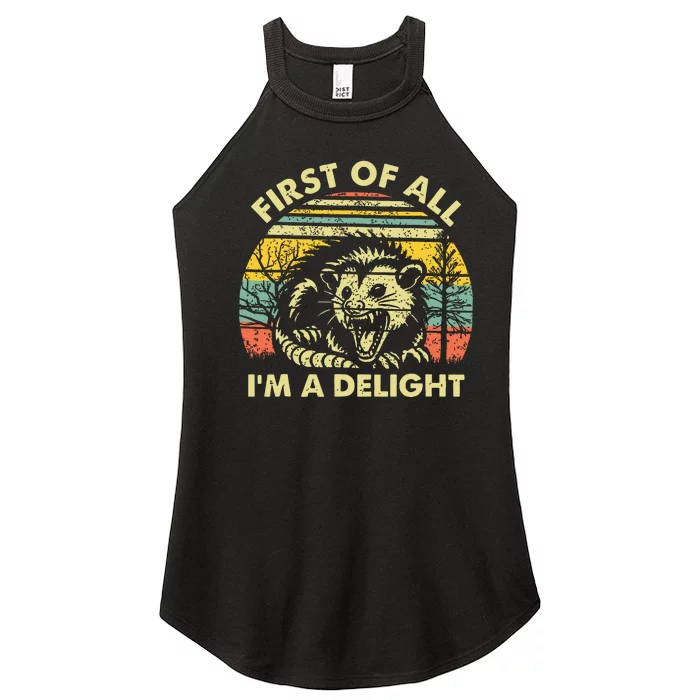 First Of All Im A Delight Women’s Perfect Tri Rocker Tank