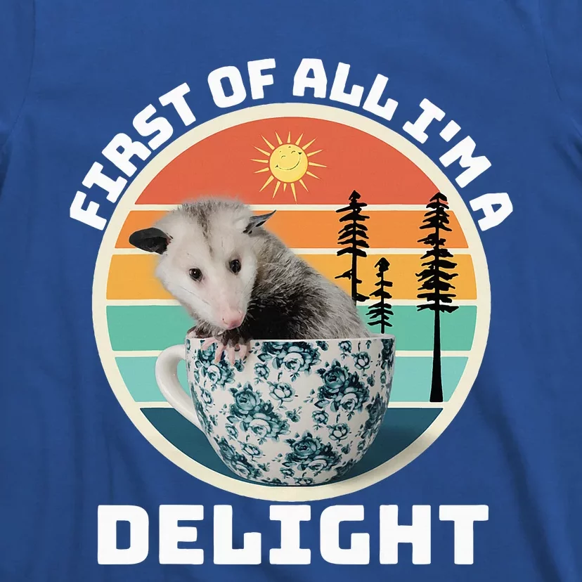 First Of All IM A Delight Sarcastic Angry Opossum Possum T-Shirt