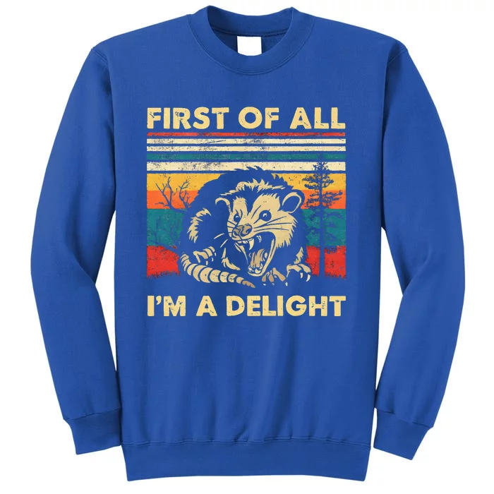 First Of All IM A Delight Sarcastic Angry Opossum Possum Sweatshirt