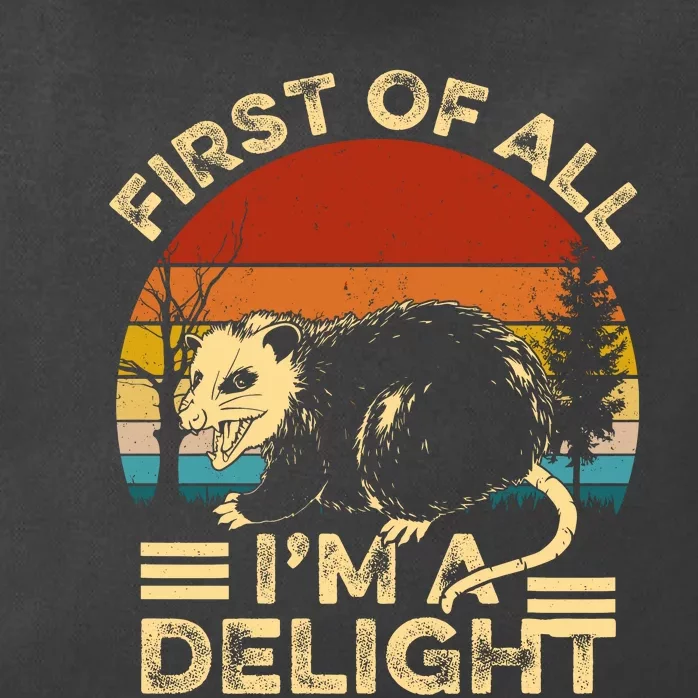 First Of All IM A Delight Sarcastic Angry Opossum Lover Zip Tote Bag