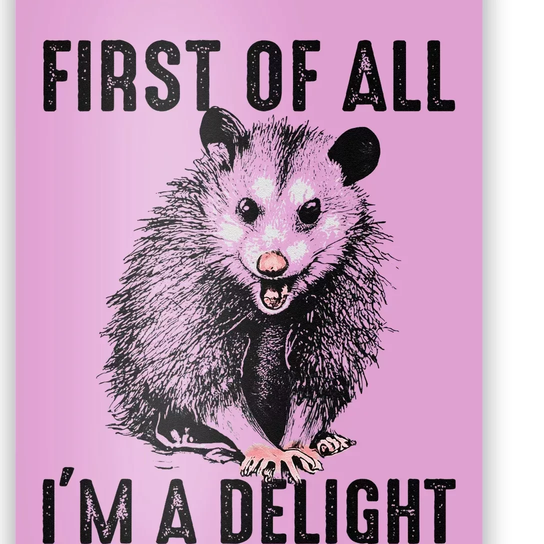 First Of All IM A Delight Opossum Lover Matching Poster