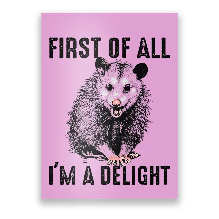 First Of All IM A Delight Opossum Lover Matching Poster