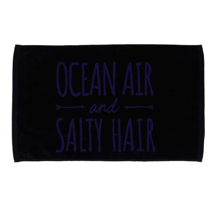 Funny Ocean Air Salty Hair Girl Vacation Summer Throwback Microfiber Hand Towel