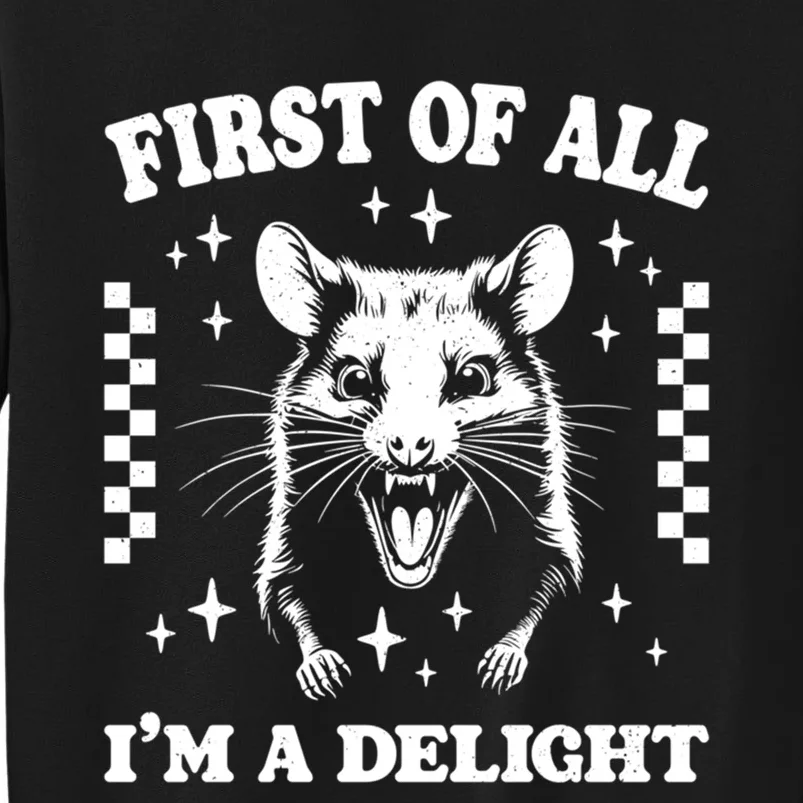 First Of All IM A Delight Sarcastic Angry Opossum Sweatshirt