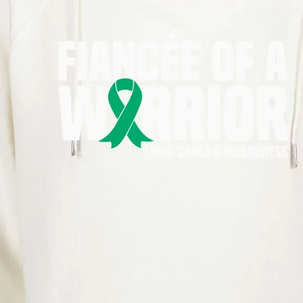 Fiancee Of A Warrior Liver Cancer Awareness Meaningful Gift Womens Funnel Neck Pullover Hood