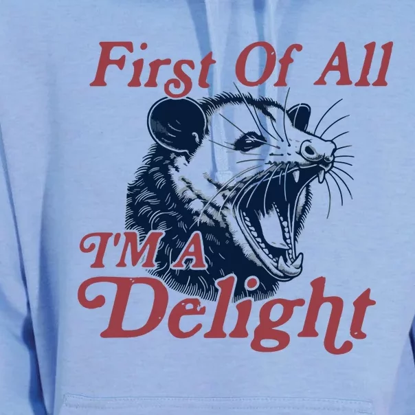 First Of All IM A Delight Sarcastic Unisex Surf Hoodie