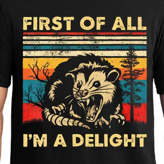 First Of All IM A Delight Sarcastic Angry Opossum Lover Pajama Set