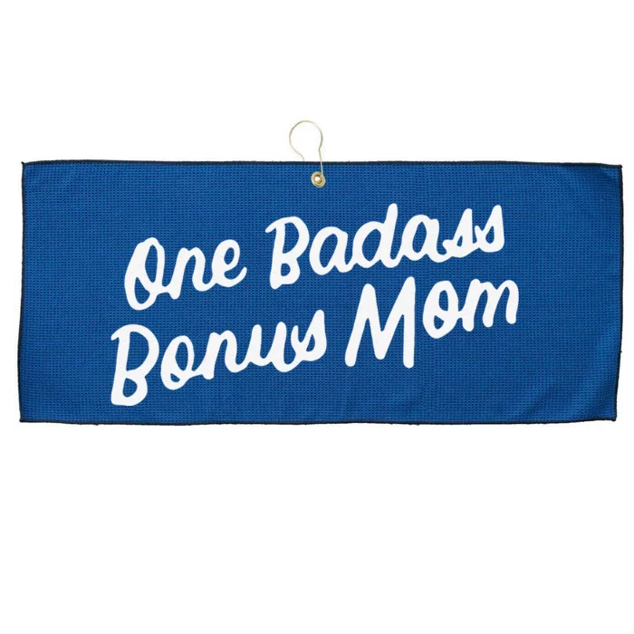 Funny One Badass Bonus Mom Gift For Stepmom MotherS Day Large Microfiber Waffle Golf Towel