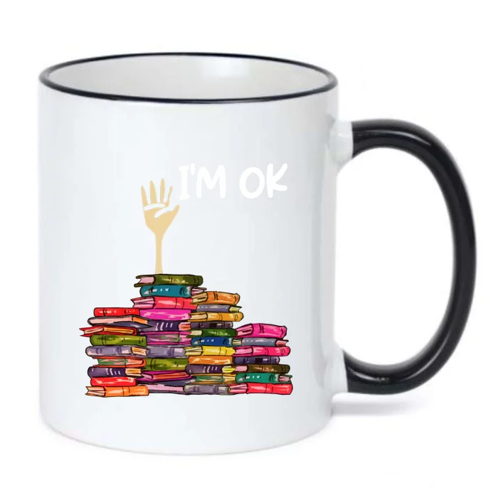 Full Of Books I'm Ok Gift Black Color Changing Mug