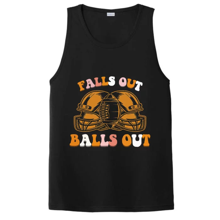 Falls Out Balls Out Thanksgiving Football Autumn Game Day Performance Tank