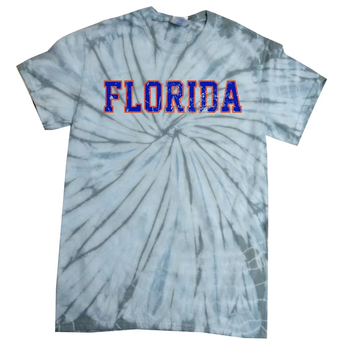 Florida Orange Blue Retro Fl Tie-Dye T-Shirt