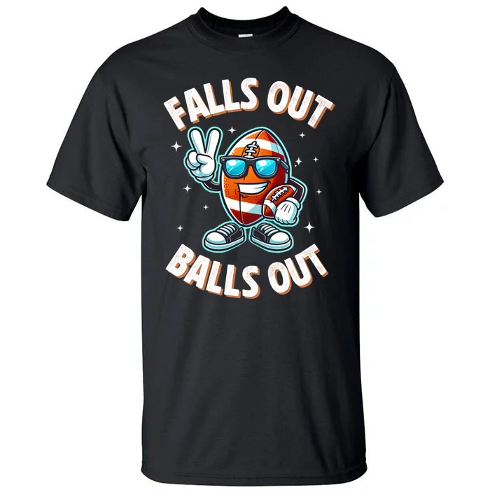 Falls Out Balls Out Cool Retro Football Vintage Thanksgiving Tall T-Shirt