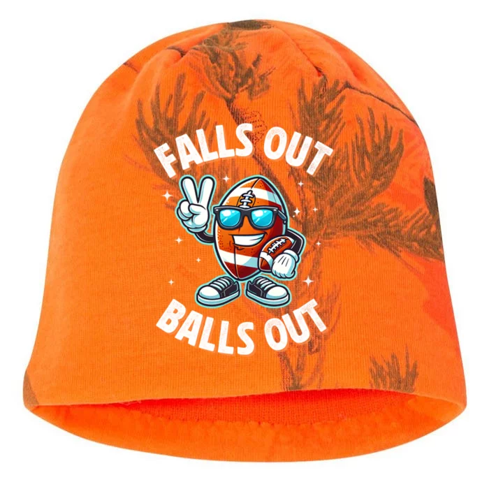 Falls Out Balls Out Cool Retro Football Vintage Thanksgiving Kati - Camo Knit Beanie