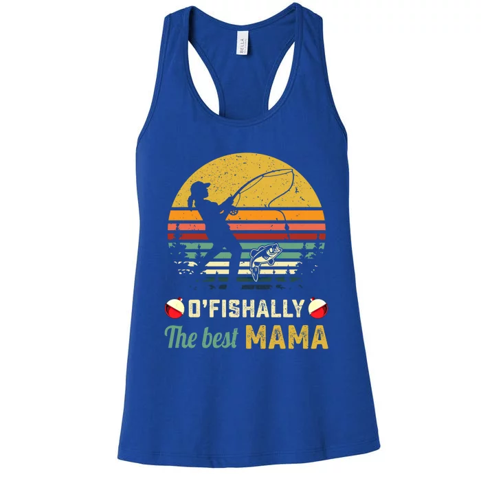 Fisher Ofishally Best Mom Fishing Fisher Mama Gift Women's Racerback Tank