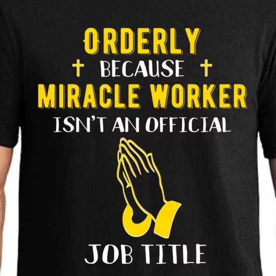 Funny Orderly Because Miracle Worker Isn't A Job Title Gift Pajama Set