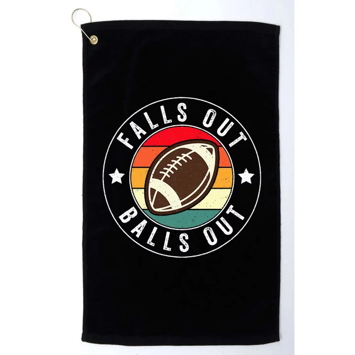 Falls Out Balls Out Retro Football Vintage Thanksgiving Platinum Collection Golf Towel