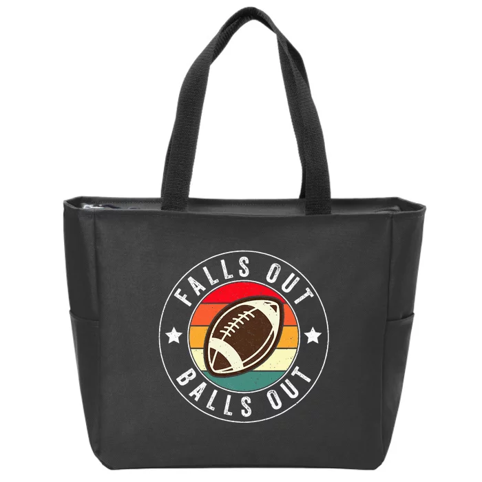 Falls Out Balls Out Retro Football Vintage Thanksgiving Zip Tote Bag