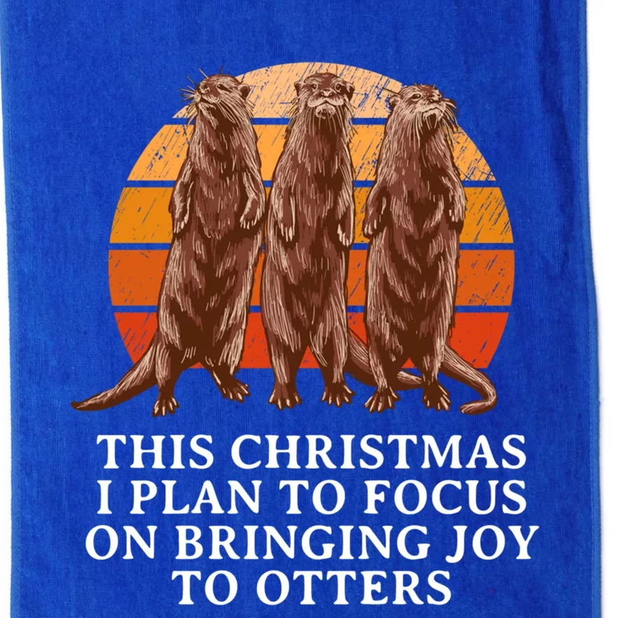 Focus On Bringing Joy Otter Lover Christmas Sea Otter Xmas Gift Platinum Collection Golf Towel