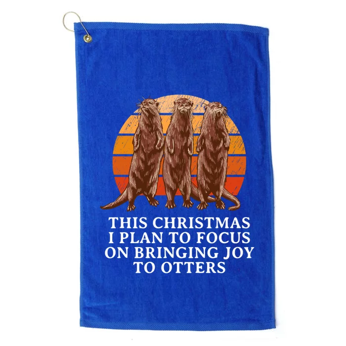 Focus On Bringing Joy Otter Lover Christmas Sea Otter Xmas Gift Platinum Collection Golf Towel