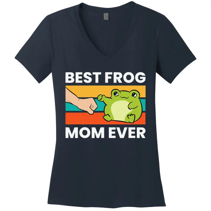 Frog Owner Best Frog Mom Ever Pet Frog Women's V-Neck T-Shirt