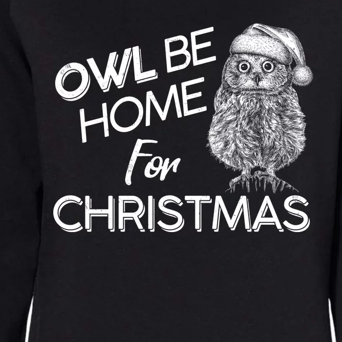 Funny OWL Be Home For Christmas Womens California Wash Sweatshirt