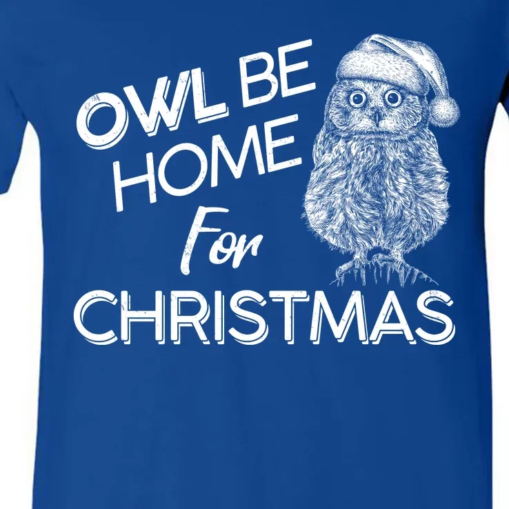 Funny OWL Be Home For Christmas V-Neck T-Shirt